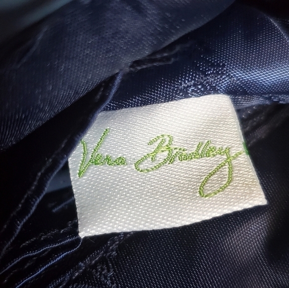 𝅺VERA Bradley Retired Fall 2016 Navy Blue Floral Slim Saddle Crossbody Bag Purse - Picture 16 of 16